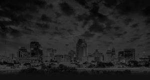 Black and White image of city skyline